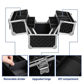 Heavy Duty Aluminum Material Professional Makeup Box With Adjustable Trays